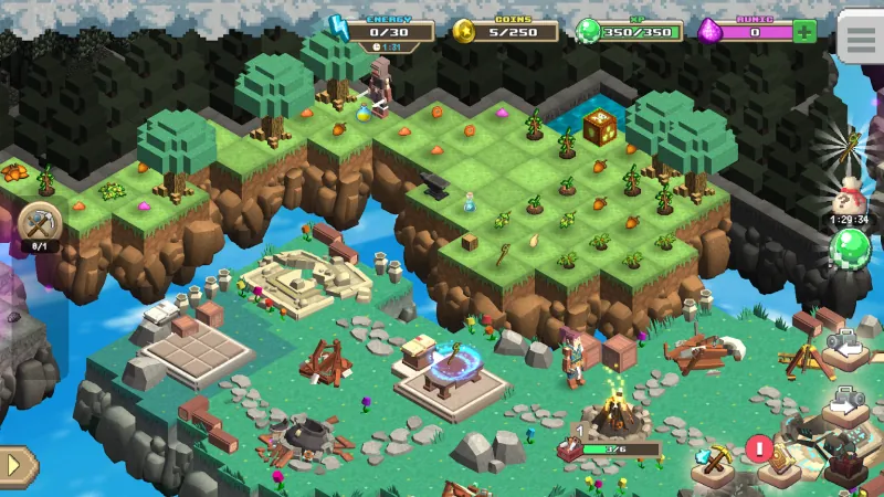 MergeCrafter gameplay screenshot showing quest system